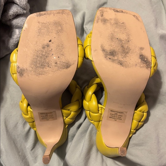 Steve Madden Bright Yellow Braided Heels - Picture 3 of 3